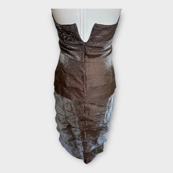 Vintage Y2K Cache Metallic Halter Mini Dress Womens size 6 Bodycon Glam Cocktail - Picture 2 of 11